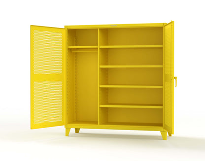 Extreme Duty 12 GA Uniform Ventilated (Diamond) Cabinet with 4 Shelves - 72 In. W x 24 In. D x 78 In. H - 66-V-W-245-1023