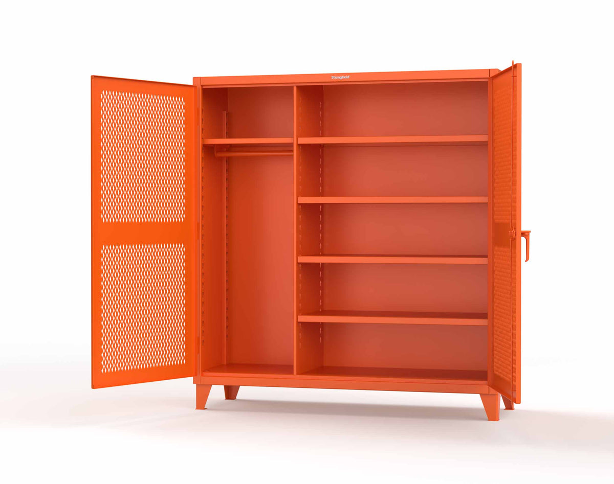Extreme Duty 12 GA Uniform Ventilated (Diamond) Cabinet with 4 Shelves - 72 In. W x 24 In. D x 78 In. H - 66-V-W-245-2004