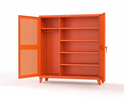 Extreme Duty 12 GA Uniform Ventilated (Diamond) Cabinet with 4 Shelves - 72 In. W x 24 In. D x 78 In. H - 66-V-W-245-2004