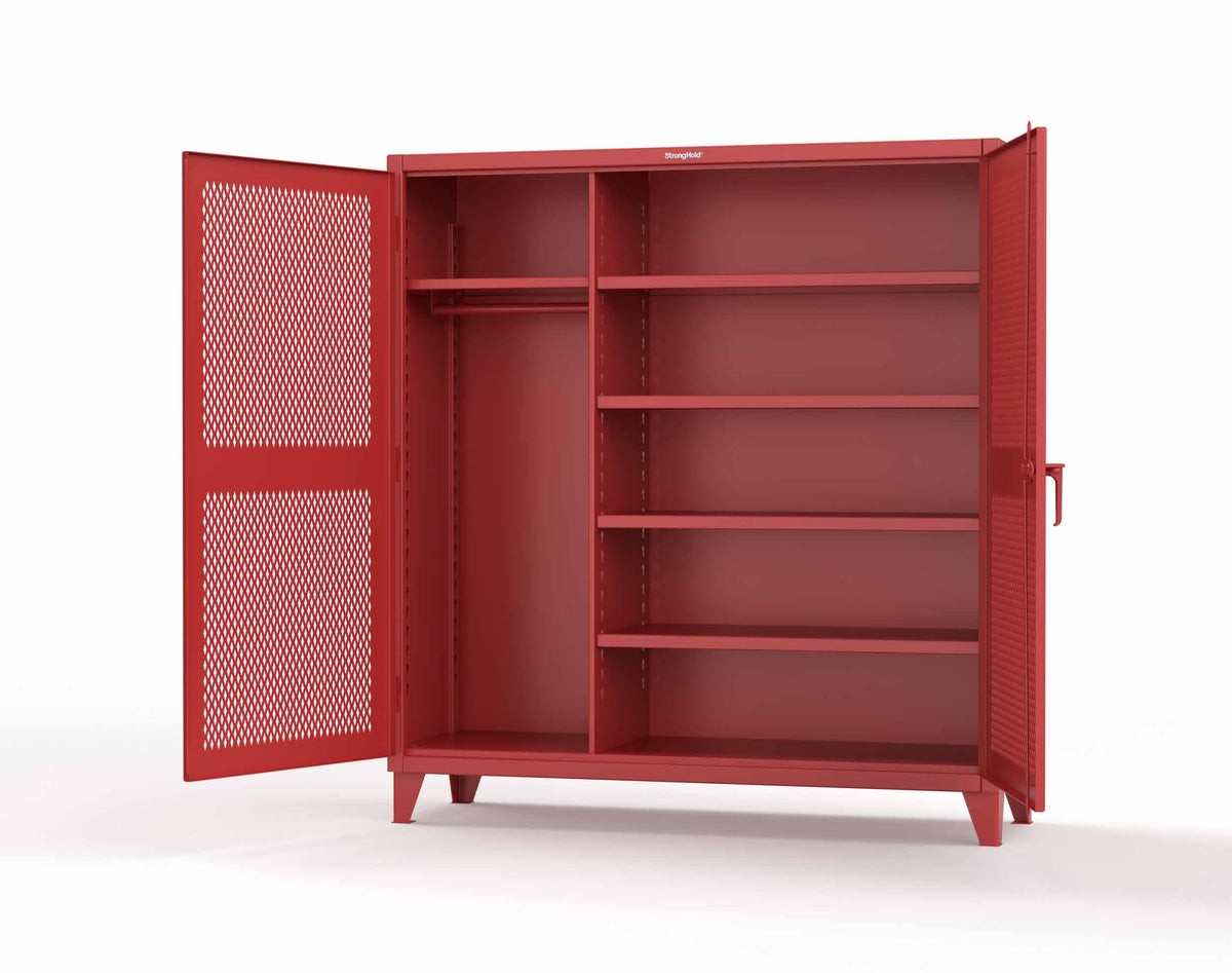 Extreme Duty 12 GA Uniform Ventilated (Diamond) Cabinet with 4 Shelves - 72 In. W x 24 In. D x 78 In. H - 66-V-W-245-3001