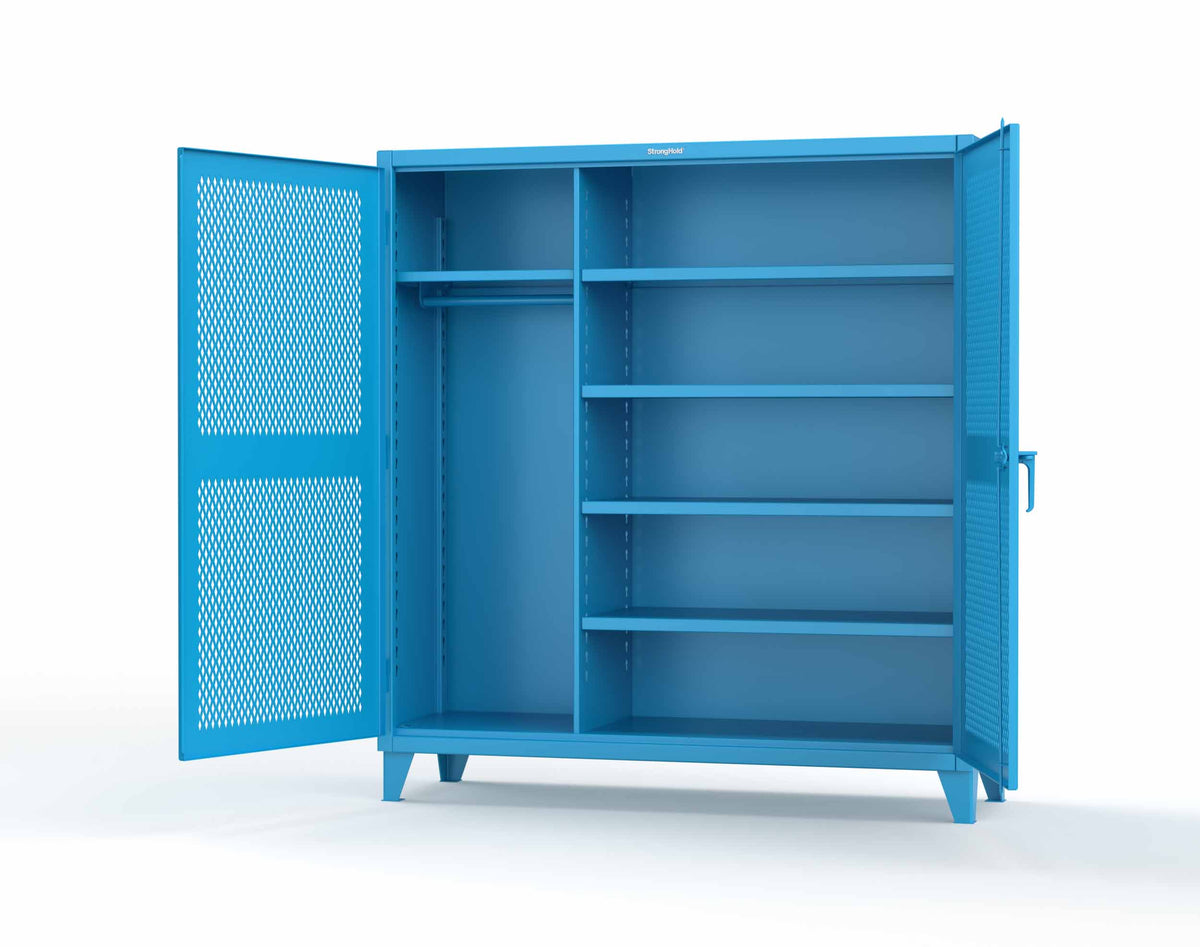 Extreme Duty 12 GA Uniform Ventilated (Diamond) Cabinet with 4 Shelves - 72 In. W x 24 In. D x 78 In. H - 66-V-W-245-5012