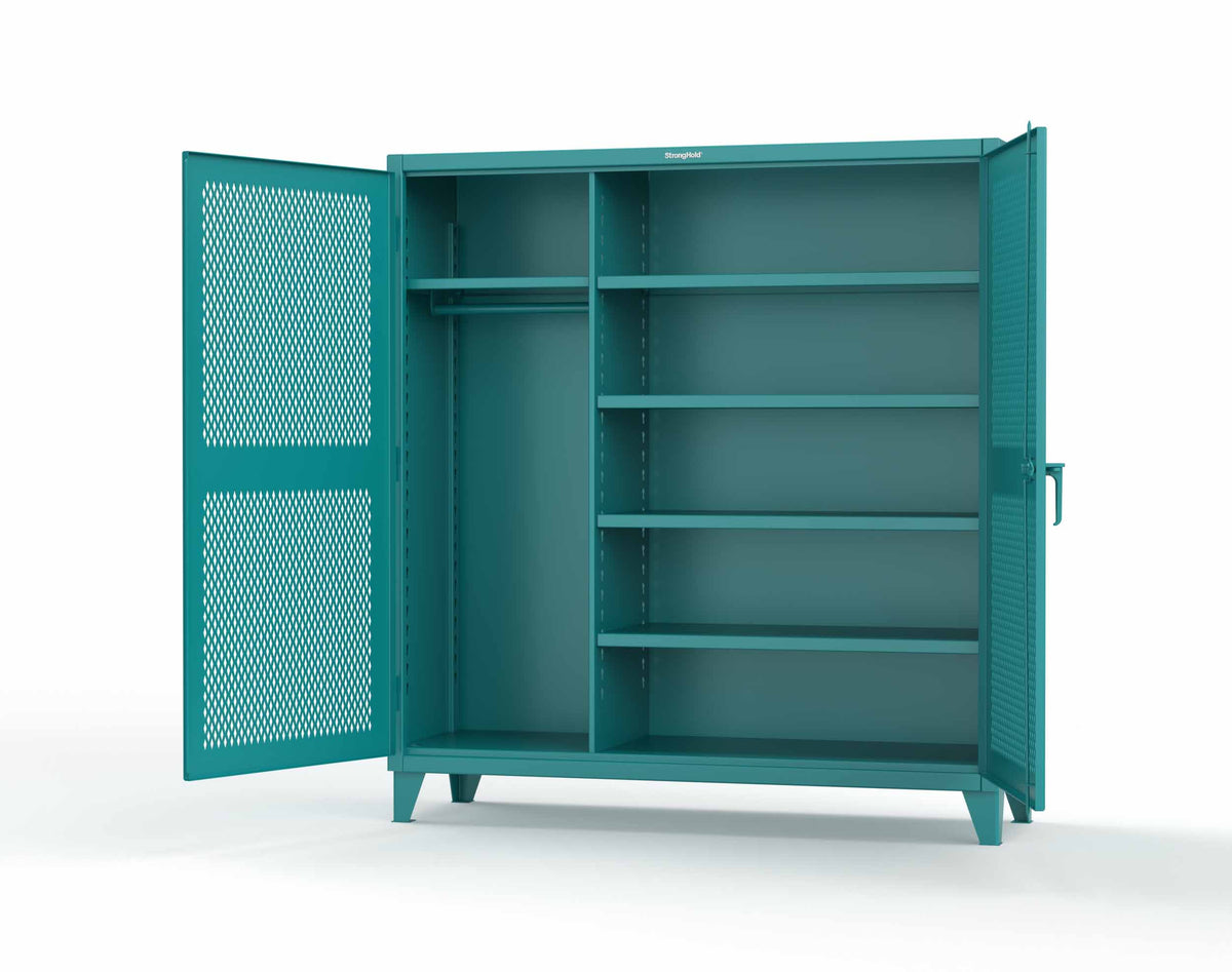 Extreme Duty 12 GA Uniform Ventilated (Diamond) Cabinet with 4 Shelves - 72 In. W x 24 In. D x 78 In. H - 66-V-W-245-5021