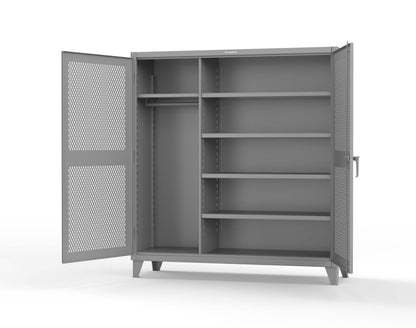 Extreme Duty 12 GA Uniform Ventilated (Diamond) Cabinet with 4 Shelves - 72 In. W x 24 In. D x 78 In. H - 66-V-W-245-7037