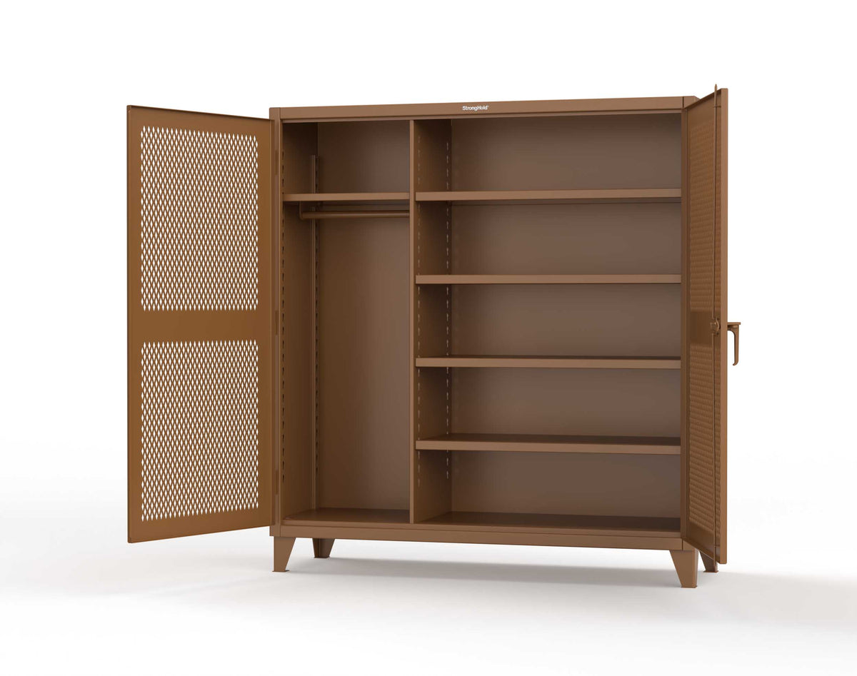 Extreme Duty 12 GA Uniform Ventilated (Diamond) Cabinet with 4 Shelves - 72 In. W x 24 In. D x 78 In. H - 66-V-W-245-8025