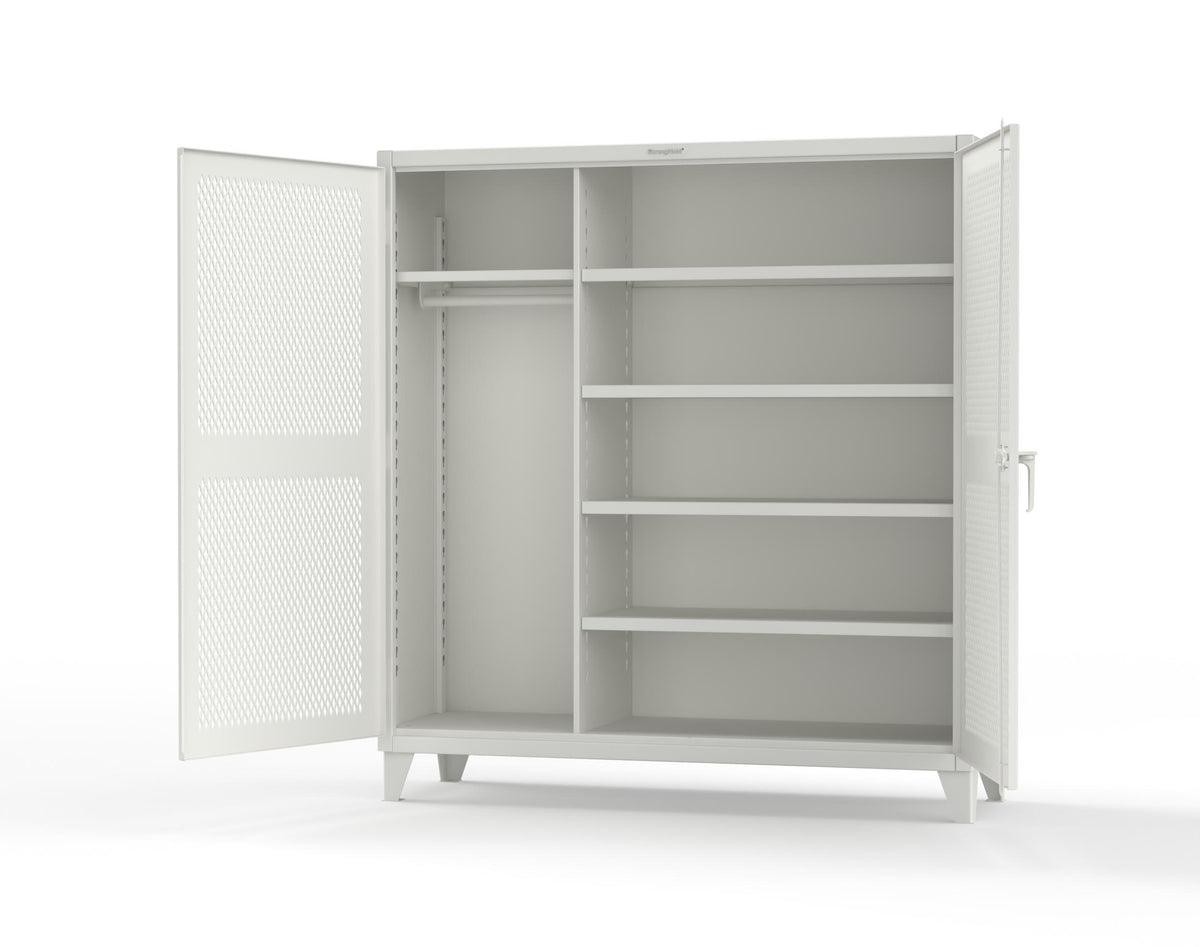 Extreme Duty 12 GA Uniform Ventilated (Diamond) Cabinet with 4 Shelves - 72 In. W x 24 In. D x 78 In. H - 66-V-W-245-9003