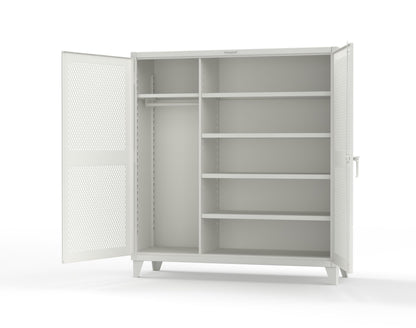 Extreme Duty 12 GA Uniform Ventilated (Diamond) Cabinet with 4 Shelves - 72 In. W x 24 In. D x 78 In. H - 66-V-W-245-9003