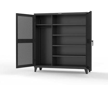 Extreme Duty 12 GA Uniform Ventilated (Diamond) Cabinet with 4 Shelves - 72 In. W x 24 In. D x 78 In. H - 66-V-W-245-9005