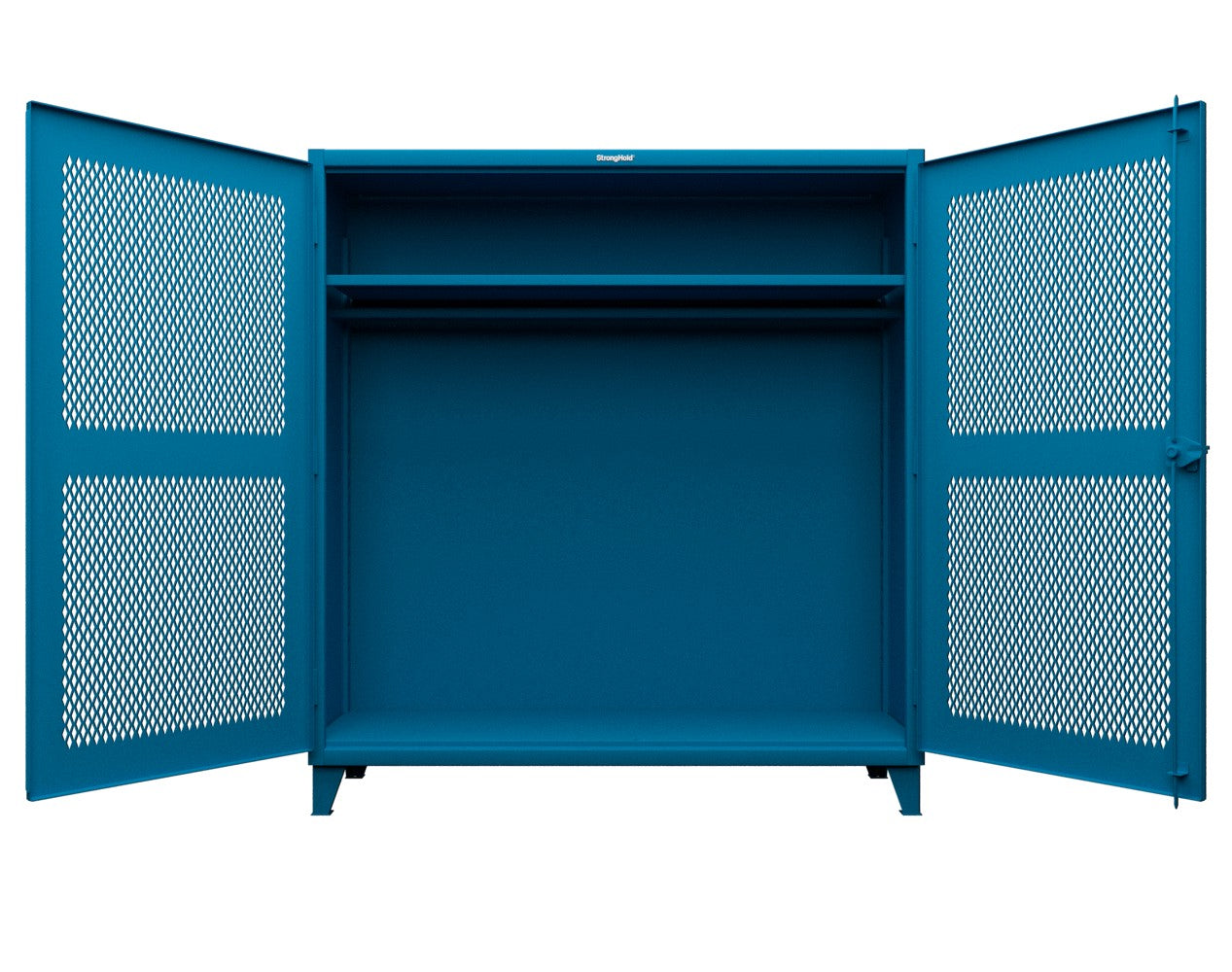 Extreme Duty 12 GA Ventilated (Diamond) Uniform Cabinet with Hanger Rod, 1 Shelf - 72 In. W x 24 In. D x 78 In. H