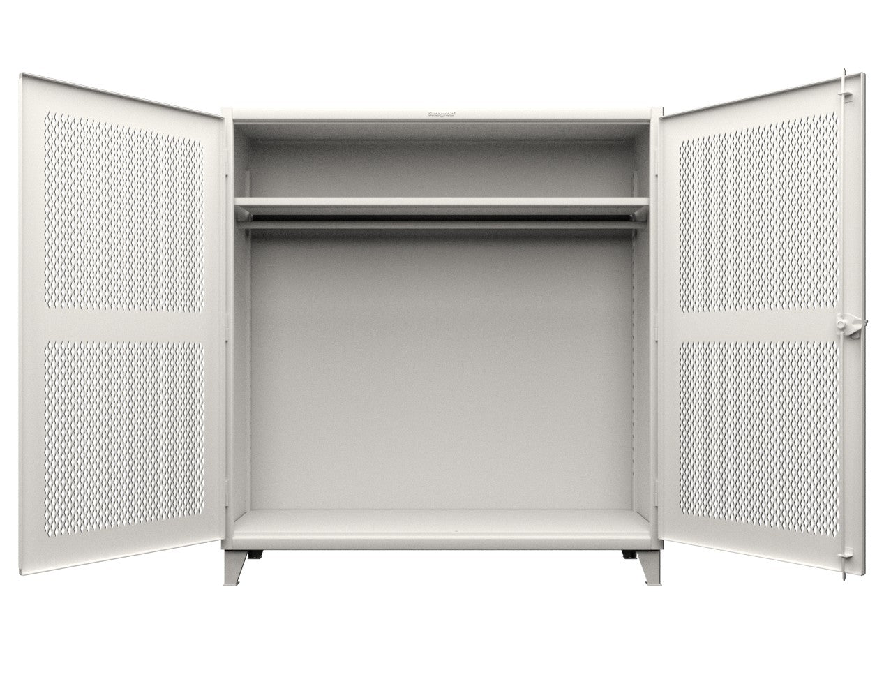 Extreme Duty 12 GA Ventilated (Diamond) Uniform Cabinet with Hanger Rod, 1 Shelf - 72 In. W x 24 In. D x 78 In. H