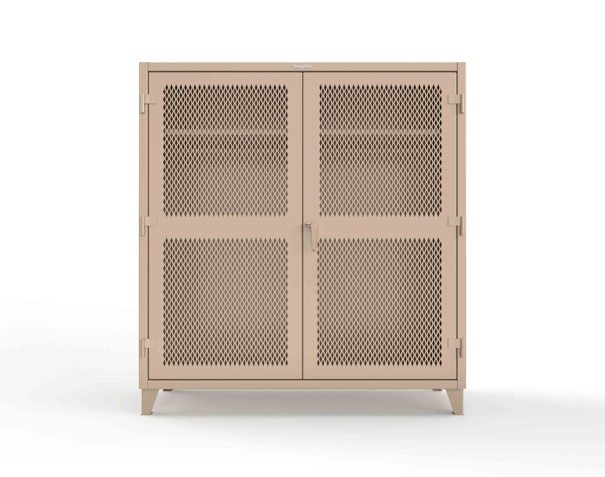 Extreme Duty 12 GA Ventilated (Diamond) Uniform Cabinet with Hanger Rod, 1 Shelf - 72 In. W x 24 In. D x 78 In. H - 66-V-WR-241-1019
