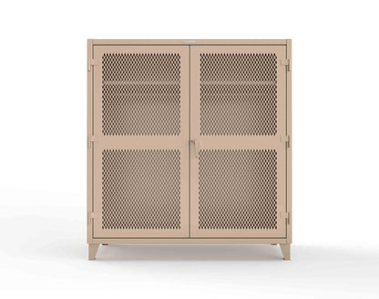 Extreme Duty 12 GA Ventilated (Diamond) Uniform Cabinet with Hanger Rod, 1 Shelf - 72 In. W x 24 In. D x 78 In. H - 66-V-WR-241-1019