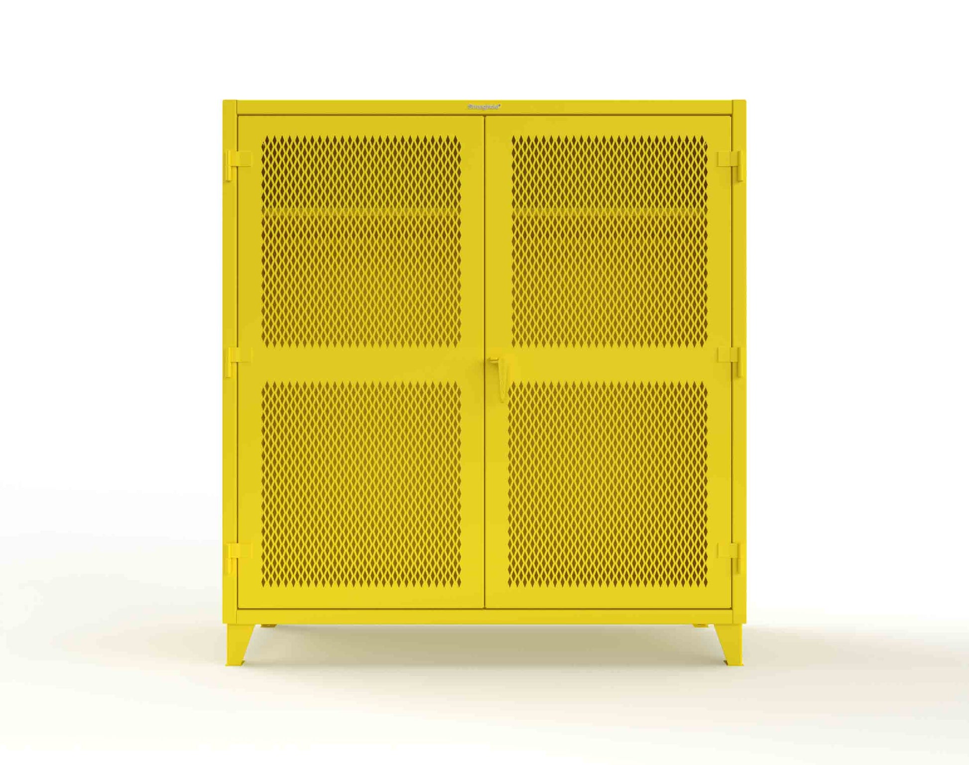 Extreme Duty 12 GA Ventilated (Diamond) Uniform Cabinet with Hanger Rod, 1 Shelf - 72 In. W x 24 In. D x 78 In. H - 66-V-WR-241-1021