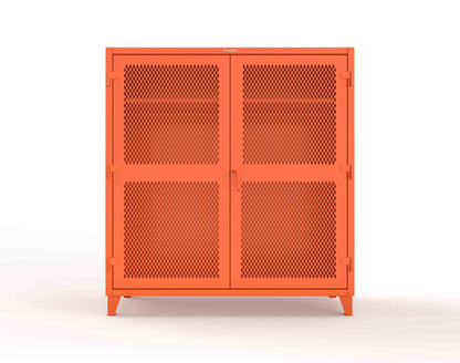 Extreme Duty 12 GA Ventilated (Diamond) Uniform Cabinet with Hanger Rod, 1 Shelf - 72 In. W x 24 In. D x 78 In. H - 66-V-WR-241-2009