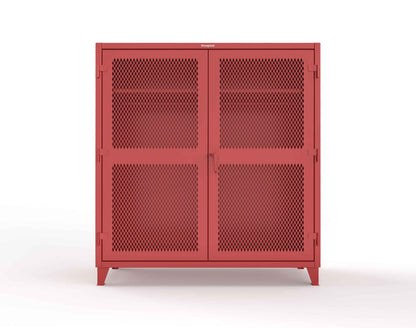 Extreme Duty 12 GA Ventilated (Diamond) Uniform Cabinet with Hanger Rod, 1 Shelf - 72 In. W x 24 In. D x 78 In. H - 66-V-WR-241-3001