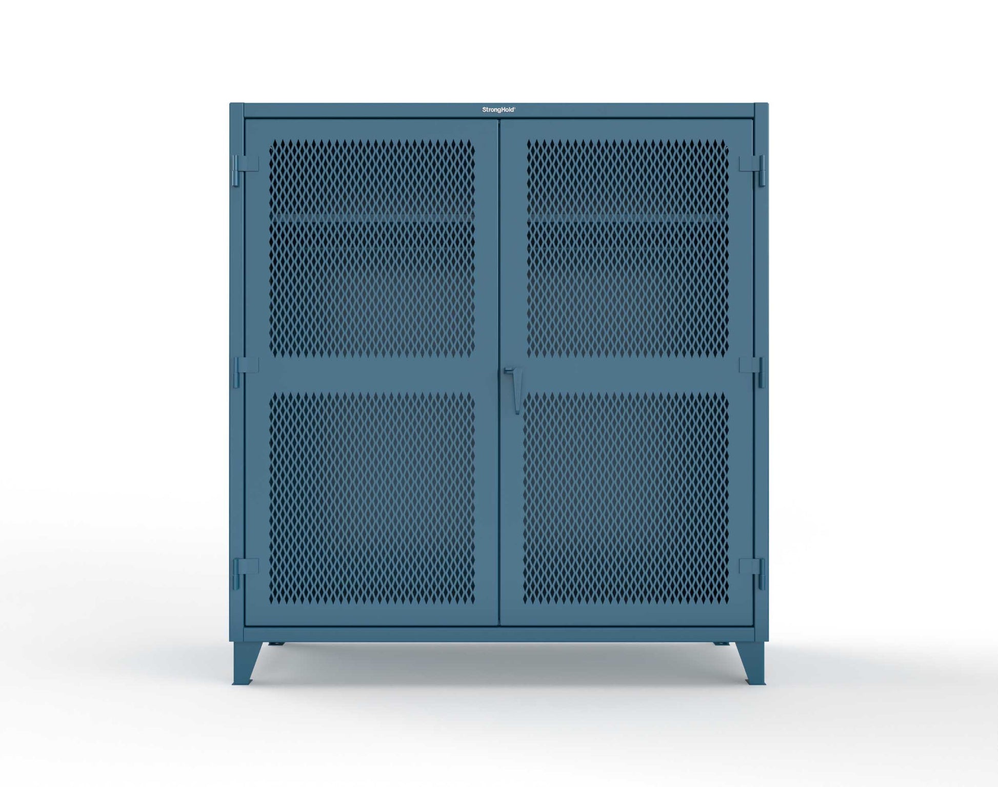 Extreme Duty 12 GA Ventilated (Diamond) Uniform Cabinet with Hanger Rod, 1 Shelf - 72 In. W x 24 In. D x 78 In. H - 66-V-WR-241-5001