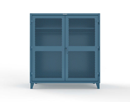 Extreme Duty 12 GA Ventilated (Diamond) Uniform Cabinet with Hanger Rod, 1 Shelf - 72 In. W x 24 In. D x 78 In. H - 66-V-WR-241-5001