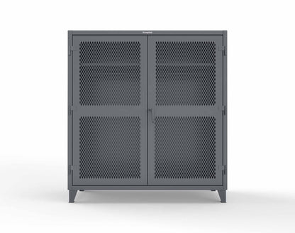 Extreme Duty 12 GA Ventilated (Diamond) Uniform Cabinet with Hanger Rod, 1 Shelf - 72 In. W x 24 In. D x 78 In. H - 66-V-WR-241-7024