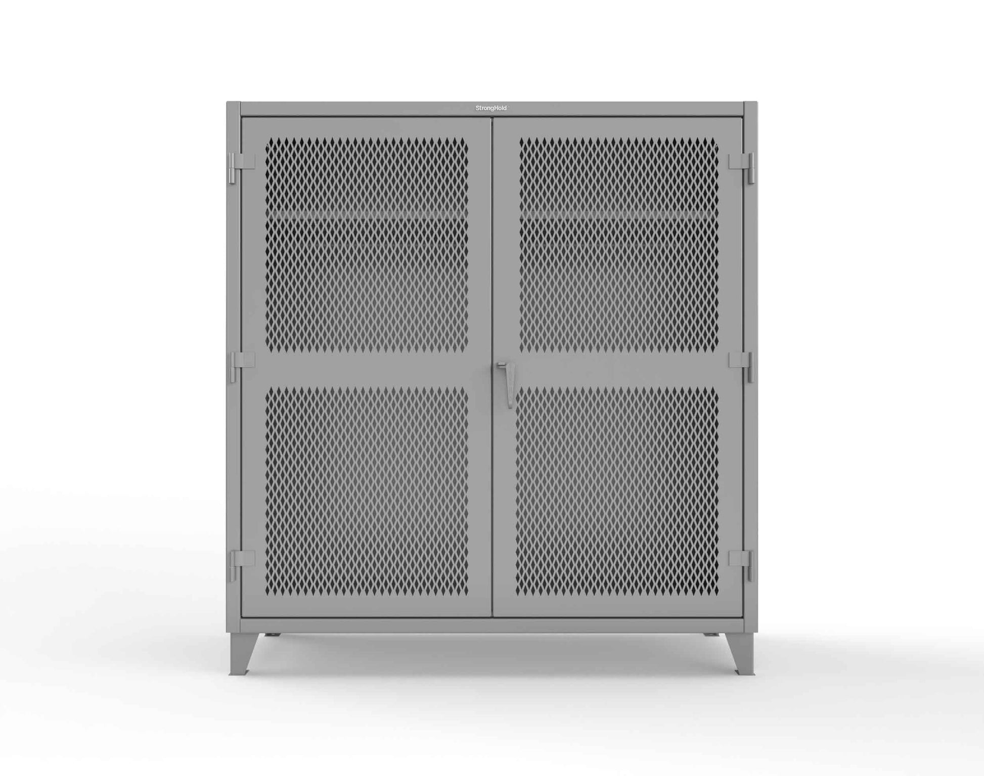 Extreme Duty 12 GA Ventilated (Diamond) Uniform Cabinet with Hanger Rod, 1 Shelf - 72 In. W x 24 In. D x 78 In. H - 66-V-WR-241-7037