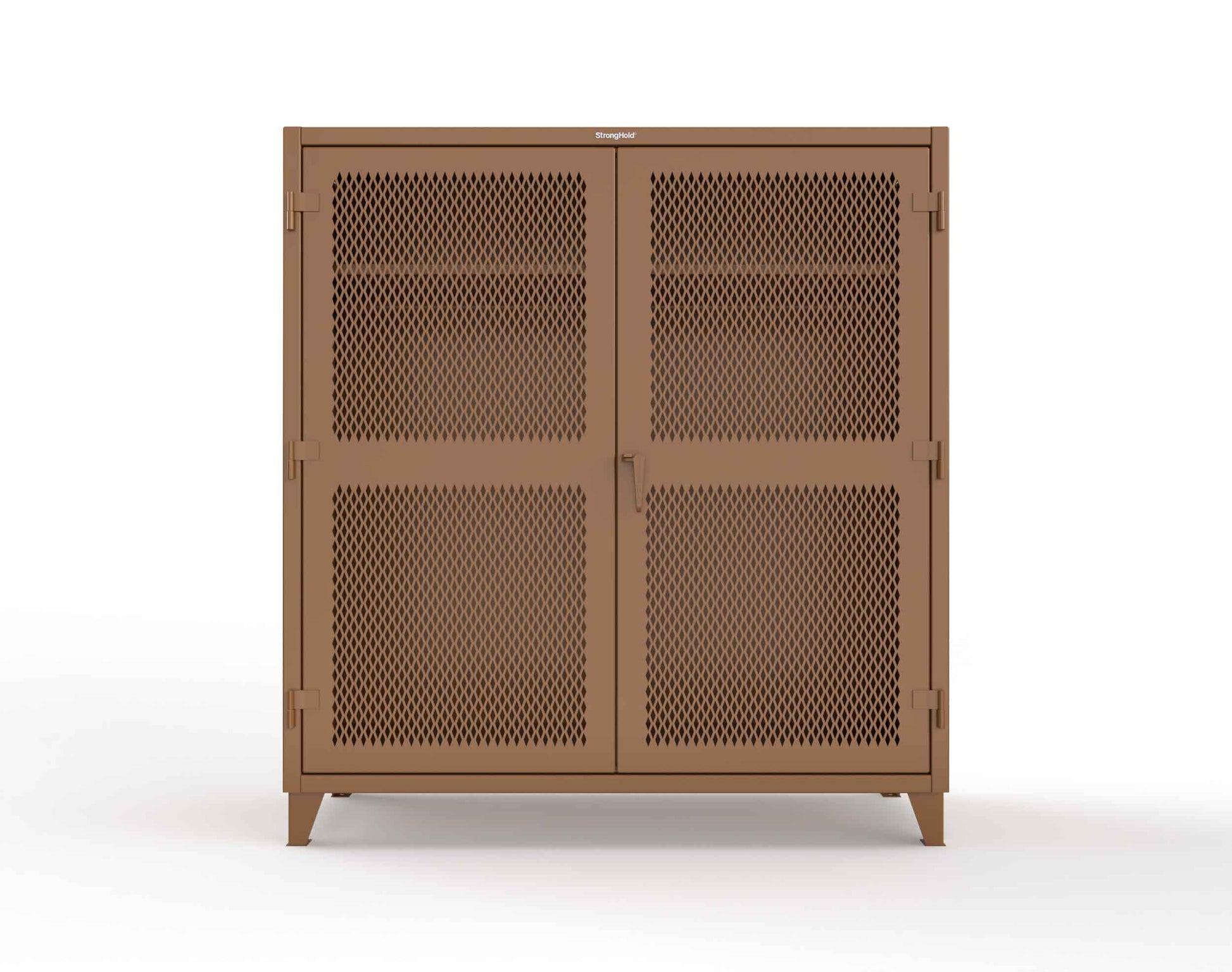 Extreme Duty 12 GA Ventilated (Diamond) Uniform Cabinet with Hanger Rod, 1 Shelf - 72 In. W x 24 In. D x 78 In. H - 66-V-WR-241-8008