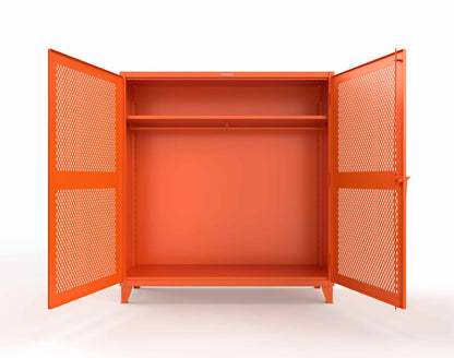 Extreme Duty 12 GA Ventilated (Diamond) Uniform Cabinet with Hanger Rod, 1 Shelf - 72 In. W x 24 In. D x 78 In. H - 66-V-WR-241-2009