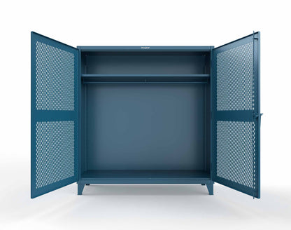 Extreme Duty 12 GA Ventilated (Diamond) Uniform Cabinet with Hanger Rod, 1 Shelf - 72 In. W x 24 In. D x 78 In. H - 66-V-WR-241-5001