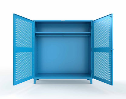 Extreme Duty 12 GA Ventilated (Diamond) Uniform Cabinet with Hanger Rod, 1 Shelf - 72 In. W x 24 In. D x 78 In. H - 66-V-WR-241-5012