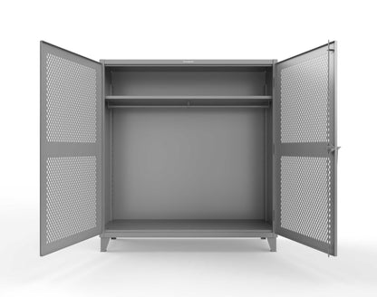 Extreme Duty 12 GA Ventilated (Diamond) Uniform Cabinet with Hanger Rod, 1 Shelf - 72 In. W x 24 In. D x 78 In. H - 66-V-WR-241-7037