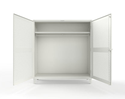 Extreme Duty 12 GA Ventilated (Diamond) Uniform Cabinet with Hanger Rod, 1 Shelf - 72 In. W x 24 In. D x 78 In. H - 66-V-WR-241-9003