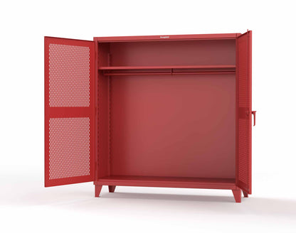 Extreme Duty 12 GA Ventilated (Diamond) Uniform Cabinet with Hanger Rod, 1 Shelf - 72 In. W x 24 In. D x 78 In. H - 66-V-WR-241-3001