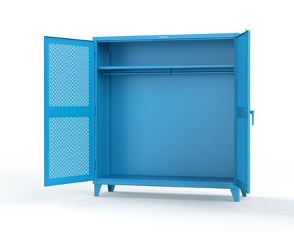 Extreme Duty 12 GA Ventilated (Diamond) Uniform Cabinet with Hanger Rod, 1 Shelf - 72 In. W x 24 In. D x 78 In. H - 66-V-WR-241-5012