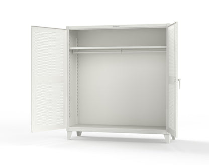 Extreme Duty 12 GA Ventilated (Diamond) Uniform Cabinet with Hanger Rod, 1 Shelf - 72 In. W x 24 In. D x 78 In. H - 66-V-WR-241-9003