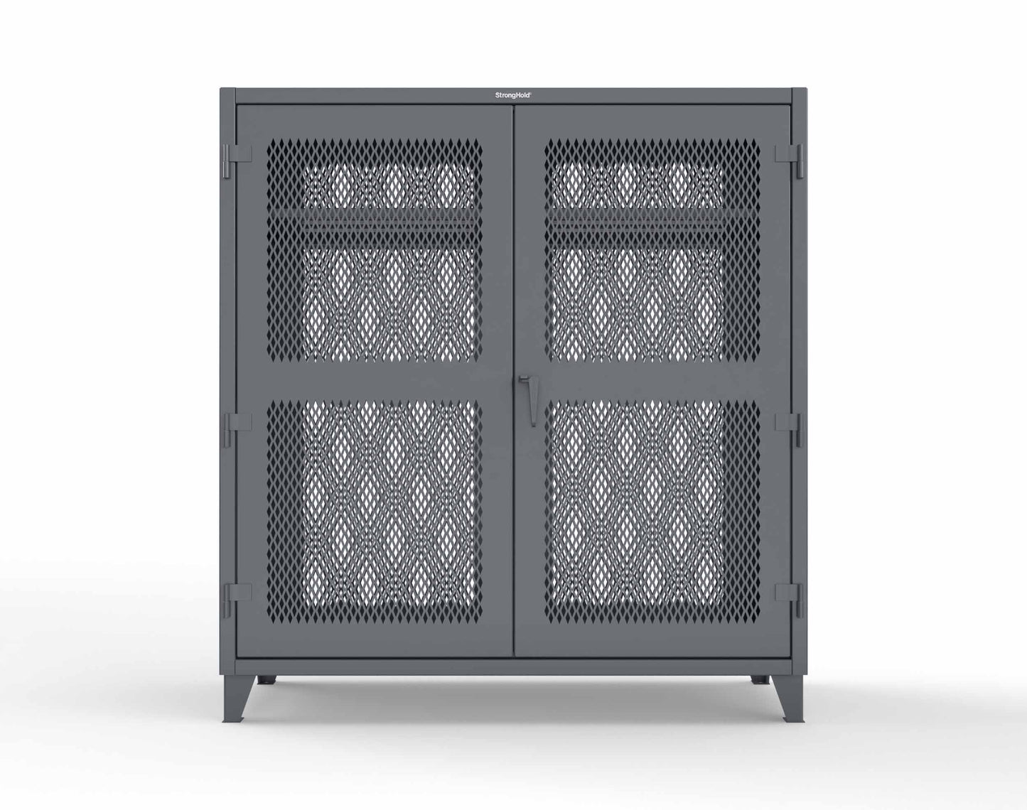Extreme Duty 12 GA Fully-Ventilated Uniform Cabinet with Hanger Rod, 1 Shelf - 72 In. W x 24 In. D x 78 In. H - 66-VBS-241WR-7024