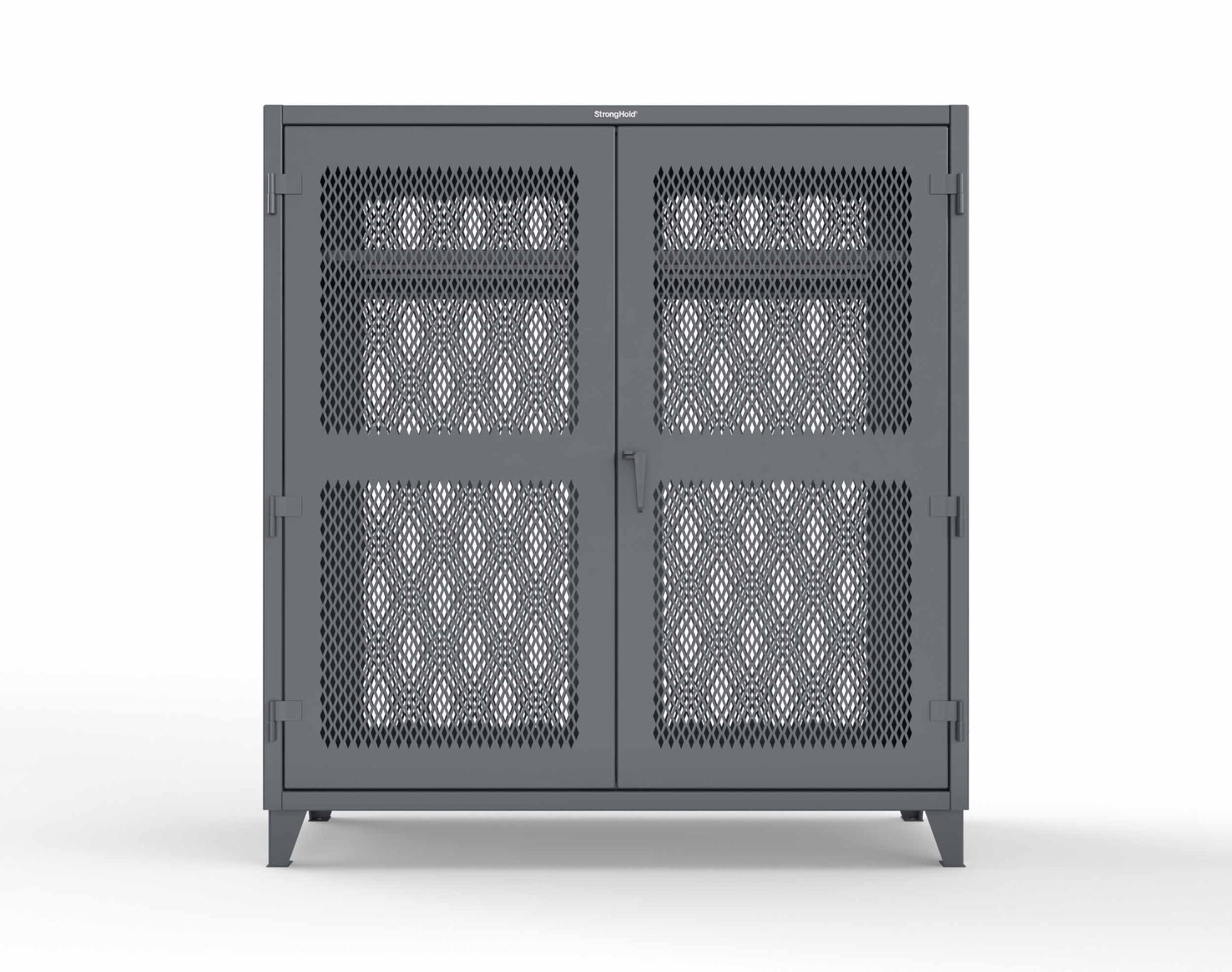 Extreme Duty 12 GA Fully-Ventilated Uniform Cabinet with Hanger Rod, 1 Shelf - 72 In. W x 24 In. D x 78 In. H - 66-VBS-241WR-7024