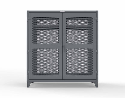 Extreme Duty 12 GA Fully-Ventilated Uniform Cabinet with Hanger Rod, 1 Shelf - 72 In. W x 24 In. D x 78 In. H - 66-VBS-241WR-7024