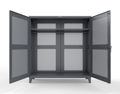 Extreme Duty 12 GA Fully-Ventilated Uniform Cabinet with Hanger Rod, 1 Shelf - 72 In. W x 24 In. D x 78 In. H - 66-VBS-241WR-7024