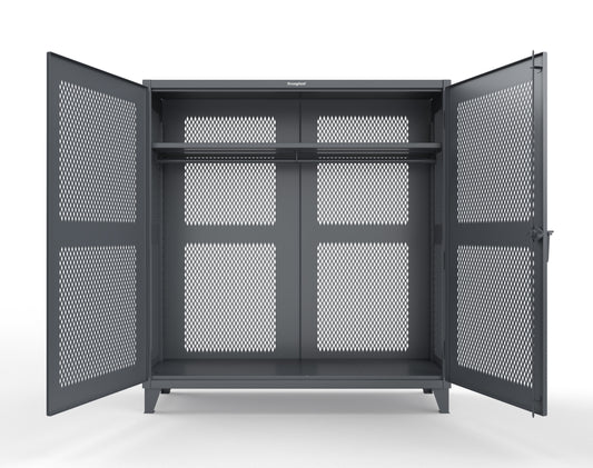 Extreme Duty 12 GA Fully-Ventilated Uniform Cabinet with Hanger Rod, 1 Shelf - 72 In. W x 24 In. D x 78 In. H - 66-VBS-241WR-7024