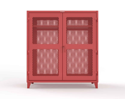 Extreme Duty 12 GA Fully-Ventilated Uniform Cabinet with Hanger Rod, 1 Shelf - 72 In. W x 24 In. D x 78 In. H - 66-VBS-241WR-3001