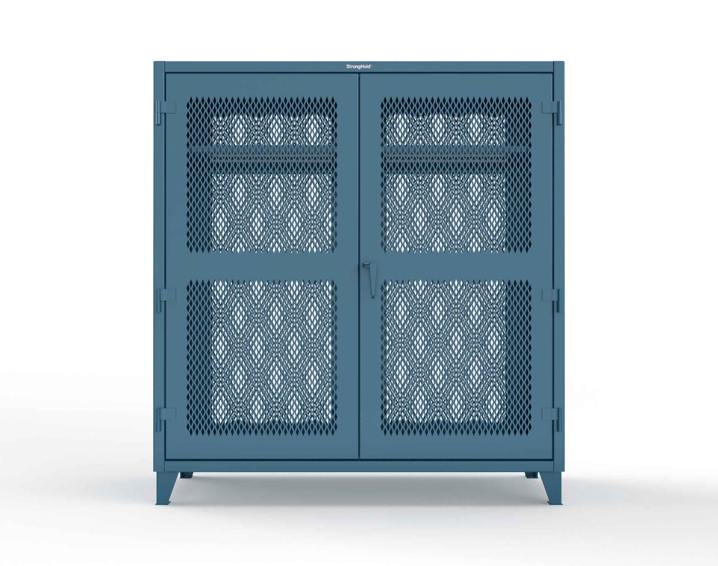 Extreme Duty 12 GA Fully-Ventilated Uniform Cabinet with Hanger Rod, 1 Shelf - 72 In. W x 24 In. D x 78 In. H - 66-VBS-241WR-5001
