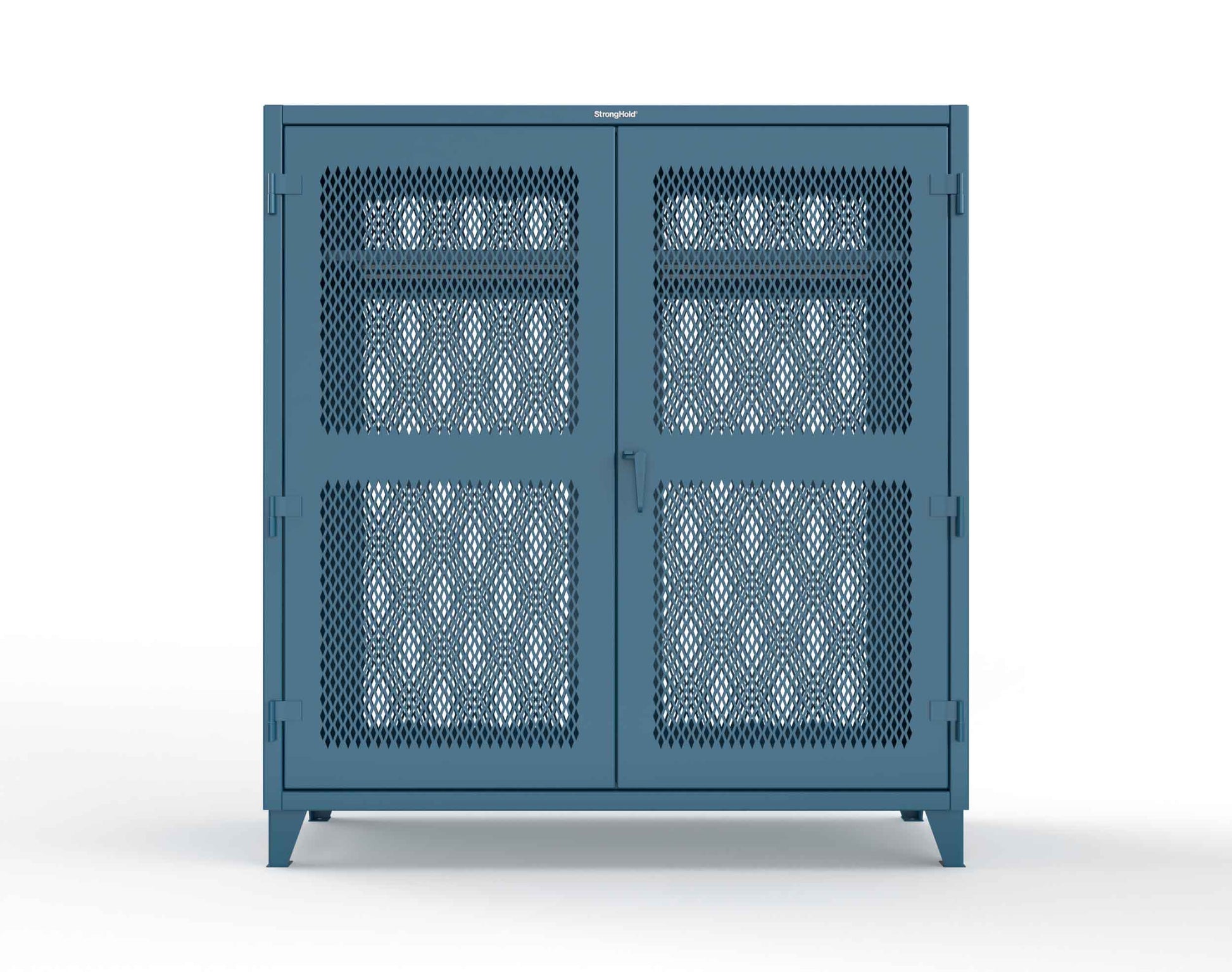 Extreme Duty 12 GA Fully-Ventilated Uniform Cabinet with Hanger Rod, 1 Shelf - 72 In. W x 24 In. D x 78 In. H - 66-VBS-241WR-5001