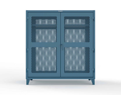 Extreme Duty 12 GA Fully-Ventilated Uniform Cabinet with Hanger Rod, 1 Shelf - 72 In. W x 24 In. D x 78 In. H - 66-VBS-241WR-5001