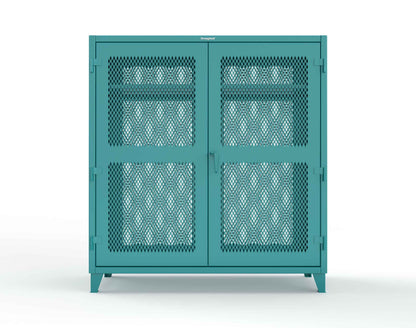 Extreme Duty 12 GA Fully-Ventilated Uniform Cabinet with Hanger Rod, 1 Shelf - 72 In. W x 24 In. D x 78 In. H - 66-VBS-241WR-5021