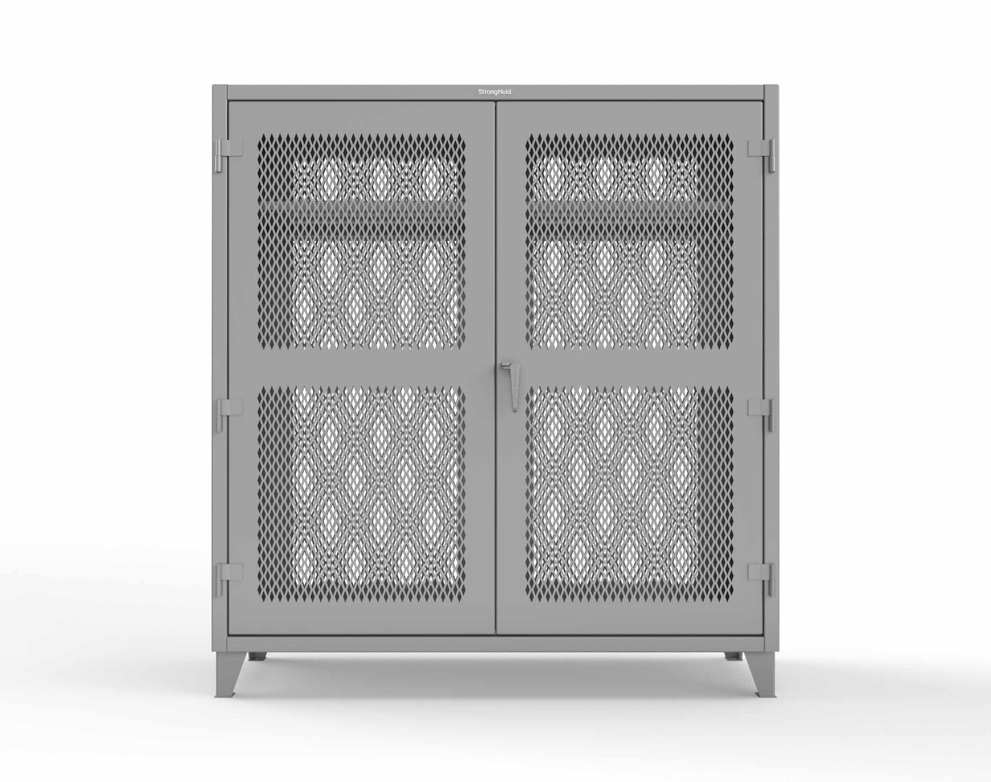 Extreme Duty 12 GA Fully-Ventilated Uniform Cabinet with Hanger Rod, 1 Shelf - 72 In. W x 24 In. D x 78 In. H - 66-VBS-241WR-7037