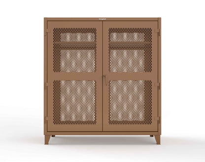 Extreme Duty 12 GA Fully-Ventilated Uniform Cabinet with Hanger Rod, 1 Shelf - 72 In. W x 24 In. D x 78 In. H - 66-VBS-241WR-8008