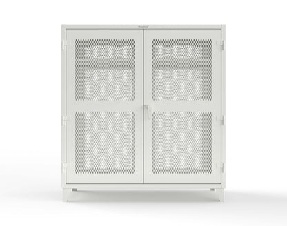 Extreme Duty 12 GA Fully-Ventilated Uniform Cabinet with Hanger Rod, 1 Shelf - 72 In. W x 24 In. D x 78 In. H - 66-VBS-241WR-9003