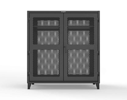 Extreme Duty 12 GA Fully-Ventilated Uniform Cabinet with Hanger Rod, 1 Shelf - 72 In. W x 24 In. D x 78 In. H - 66-VBS-241WR-9005