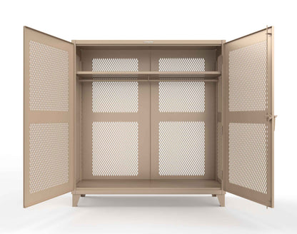 Extreme Duty 12 GA Fully-Ventilated Uniform Cabinet with Hanger Rod, 1 Shelf - 72 In. W x 24 In. D x 78 In. H - 66-VBS-241WR-1019