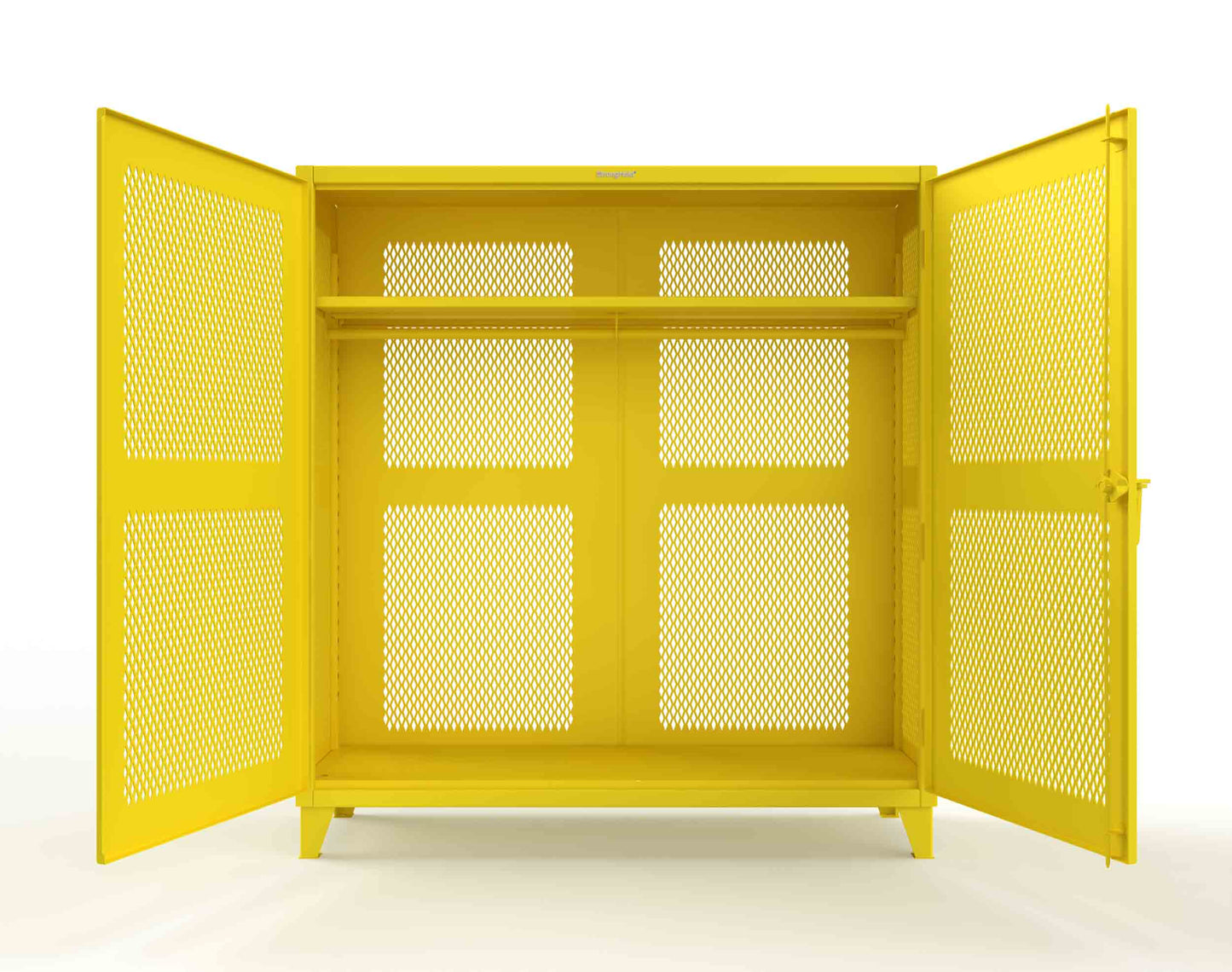 Extreme Duty 12 GA Fully-Ventilated Uniform Cabinet with Hanger Rod, 1 Shelf - 72 In. W x 24 In. D x 78 In. H - 66-VBS-241WR-1021