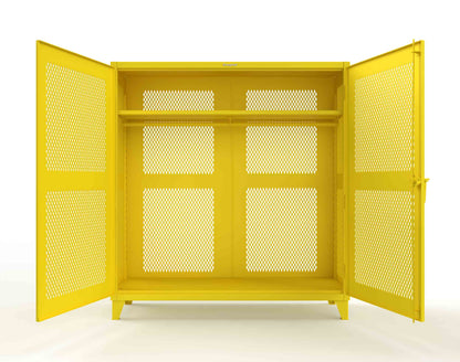 Extreme Duty 12 GA Fully-Ventilated Uniform Cabinet with Hanger Rod, 1 Shelf - 72 In. W x 24 In. D x 78 In. H - 66-VBS-241WR-1021