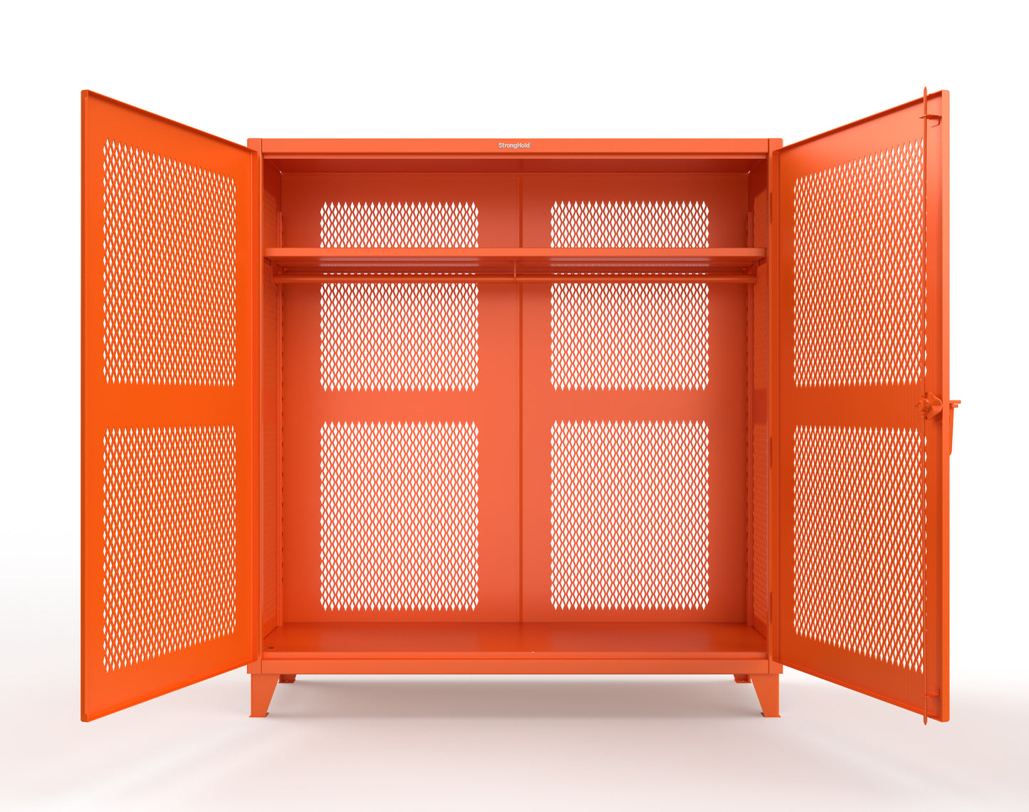 Extreme Duty 12 GA Fully-Ventilated Uniform Cabinet with Hanger Rod, 1 Shelf - 72 In. W x 24 In. D x 78 In. H - 66-VBS-241WR-2009