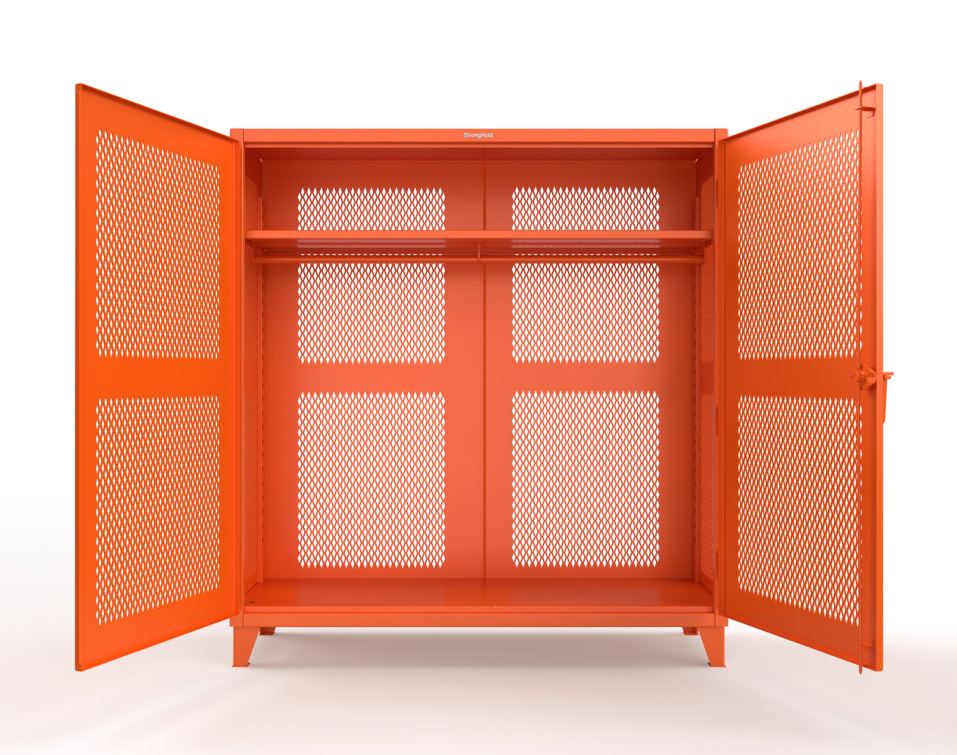 Extreme Duty 12 GA Fully-Ventilated Uniform Cabinet with Hanger Rod, 1 Shelf - 72 In. W x 24 In. D x 78 In. H - 66-VBS-241WR-2009